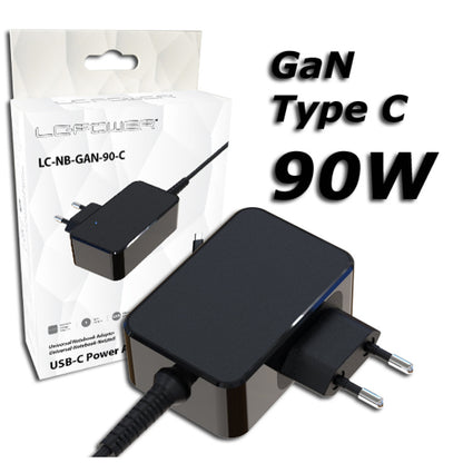 Napajalnik za prenosnik univerzalni 90W LC Power USB-C (LC-NB-GAN-90-C)