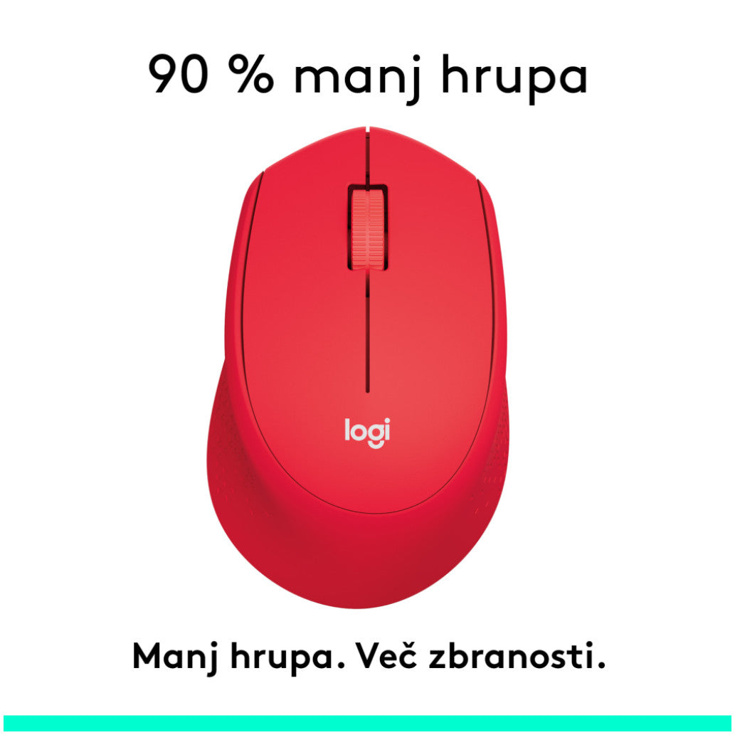 Miš Logitech brezžična optična M330 rdeča silent plus (910-004911)
