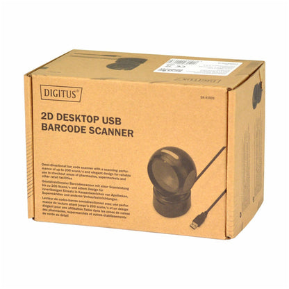 Digitus čitalec za Barcode/QRcode 2D laser USB namizni črn DA-81005