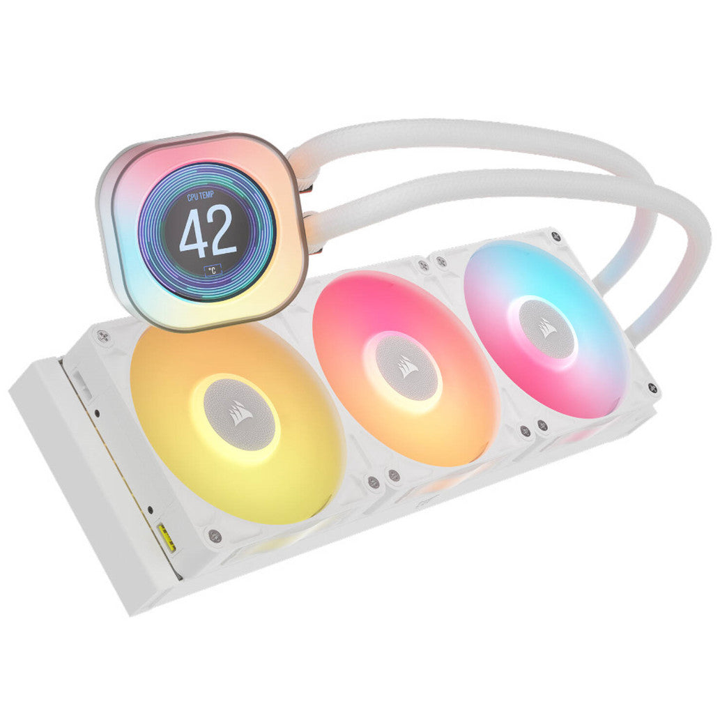 Vodno hlajenje Corsair iCUE LINK Titan 360 RX LCD - 360mm RGB bela (CW-9061026-WW)