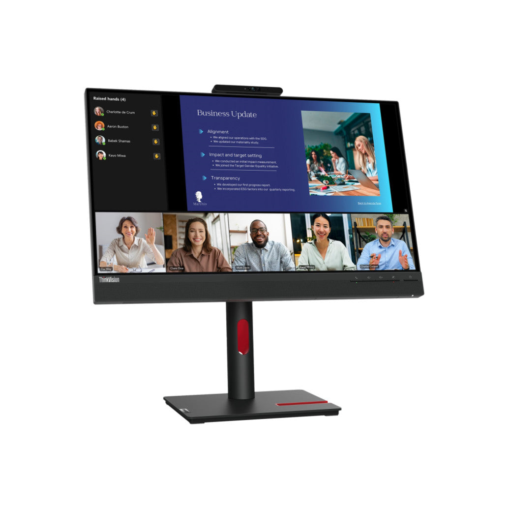 Monitor Lenovo 60,5 cm (23,8") T24v-30 1920x1080 konferenca 75Hz IPS 4ms VGA HDMI DisplayPort 3xUSB3.2 1xUSB2.0 Pivot Kamera  Zvočniki 2x3W  sRGB99% ThinkVision