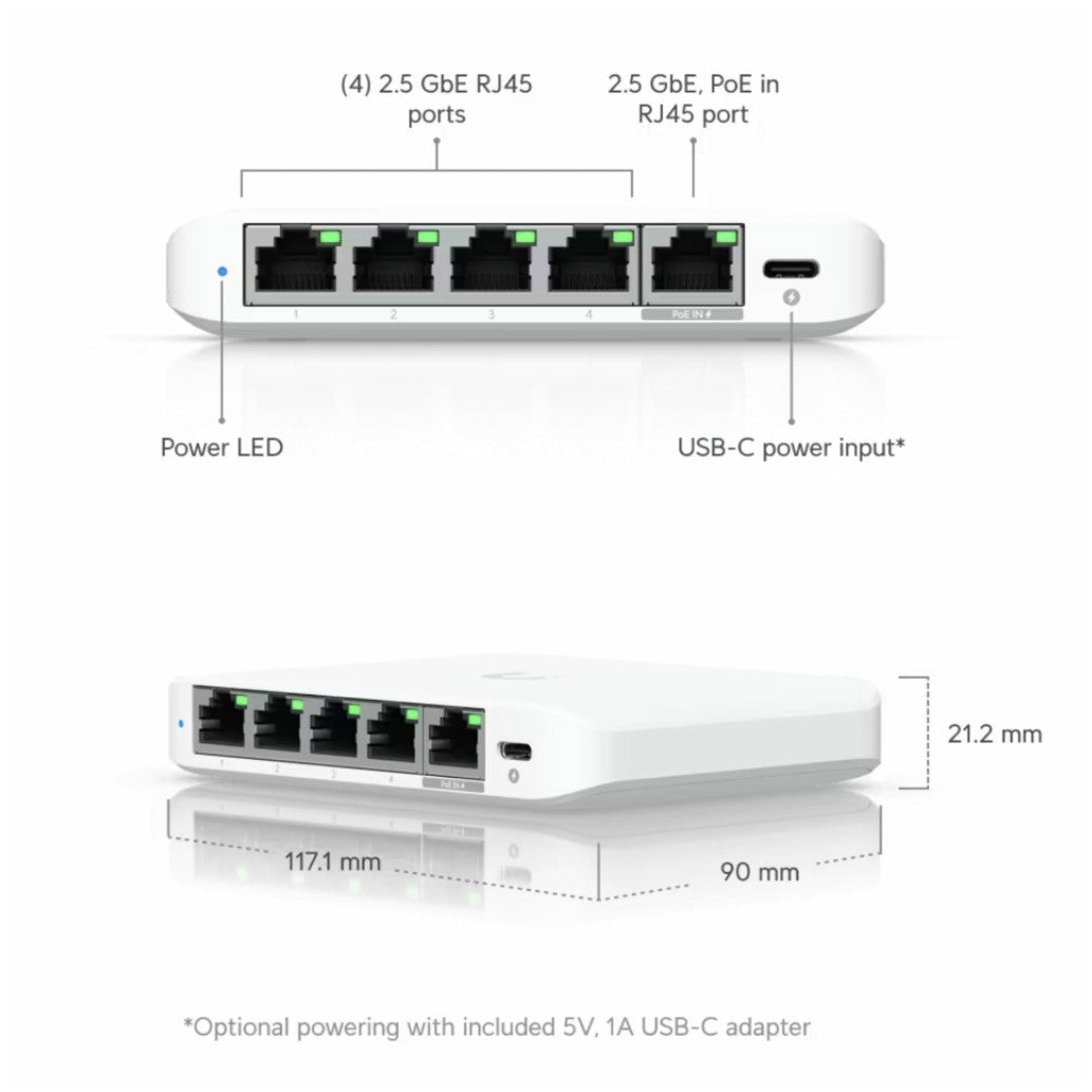 STIKALO 5-PORT Ubiquiti UniFi 2,5G (USW-Flex-2.5G-5)