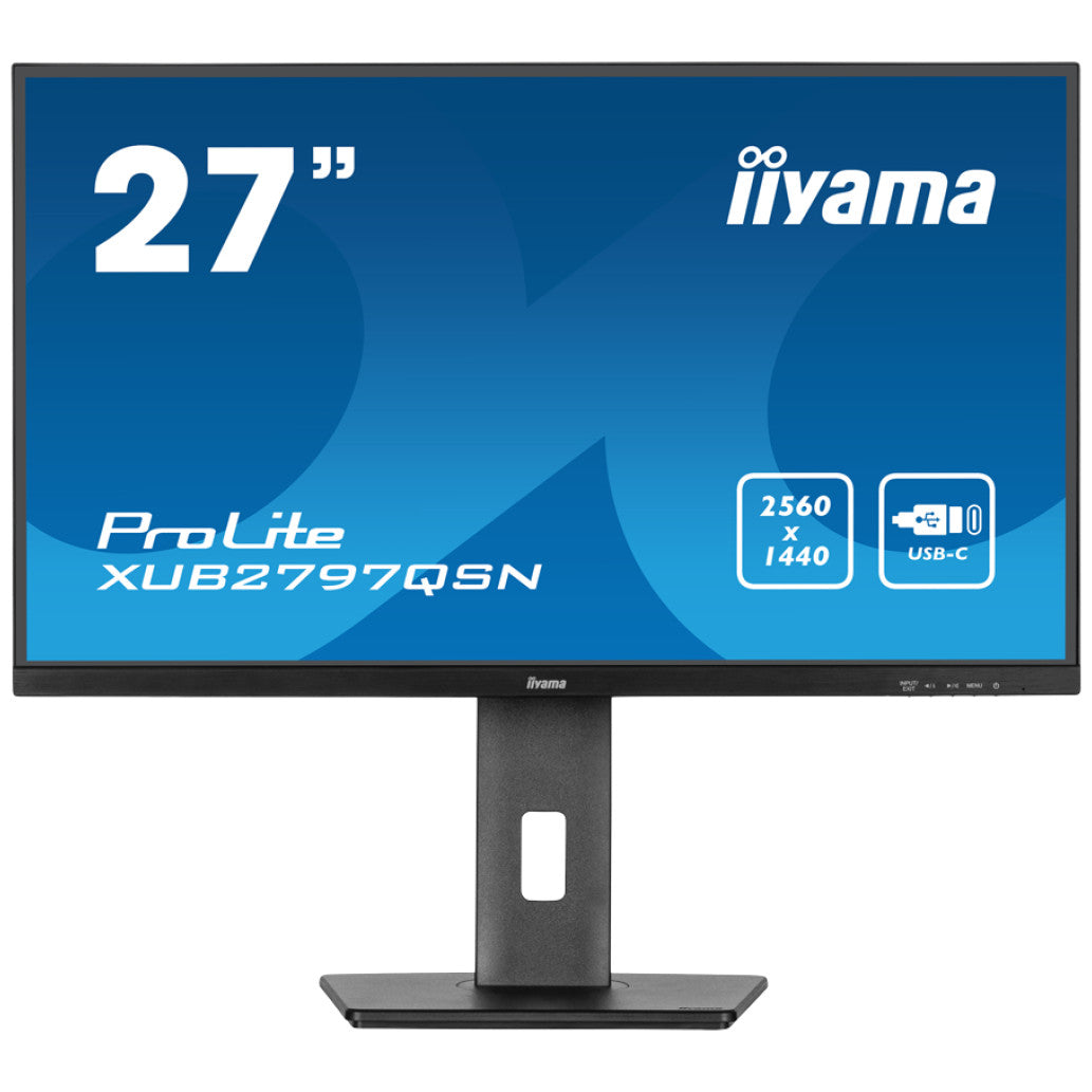 Monitor Iiyama 68,6 cm (27,0") XUB2797QSN-B2 2560x1440 100Hz IPS 1ms HDMI DisplayPort USB-C 65W DP-Out 4xUSB3.2 Pivot Zvočniki  sRGB99% RJ45 ProLite