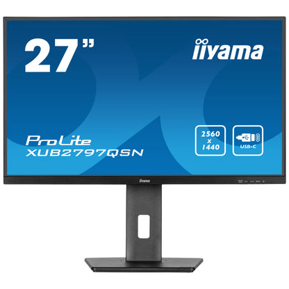 Monitor Iiyama 68,6 cm (27,0") XUB2797QSN-B2 2560x1440 100Hz IPS 1ms HDMI DisplayPort USB-C 65W DP-Out 4xUSB3.2 Pivot Zvočniki  sRGB99% RJ45 ProLite