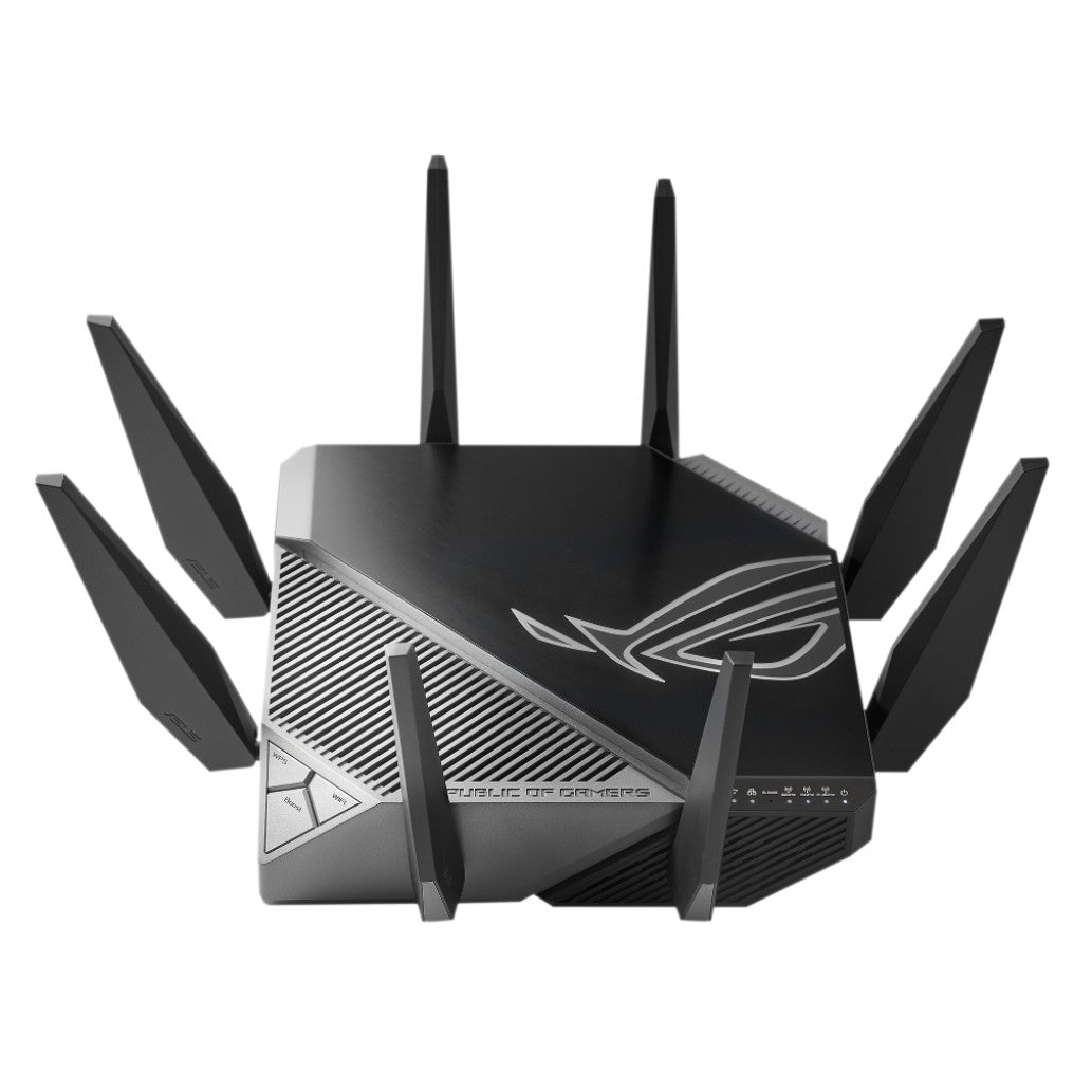 Usmerjevalnik brezžični Asus ROG Rapture GT-AXE11000 WiFi6E 802.11ax AX11000 4804Mbit/s 5G MESH OFDMA triband 1xLAN/WAN2,5GB 4xLAN 8x antena (90IG06E0-MO1R00)