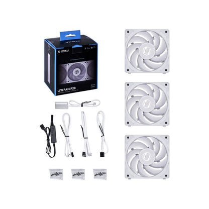 Ventilator Lian-Li UNI FAN P28 120mm, bela (3 pack + kontroler)