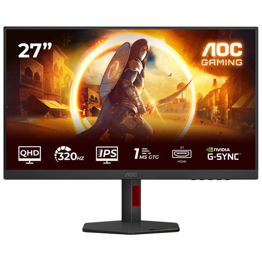 Monitor AOC 68,6 cm (27,0") Q27G4SRU 2560x1440 Gaming 320Hz Fast-IPS 0,3ms 2xHDMI DisplayPort 4xUSB3.2 Pivot Zvočniki  DCI-P3-94% AdaptiveSync G-Sync Compatible HDR400 Agon PiP+PbP