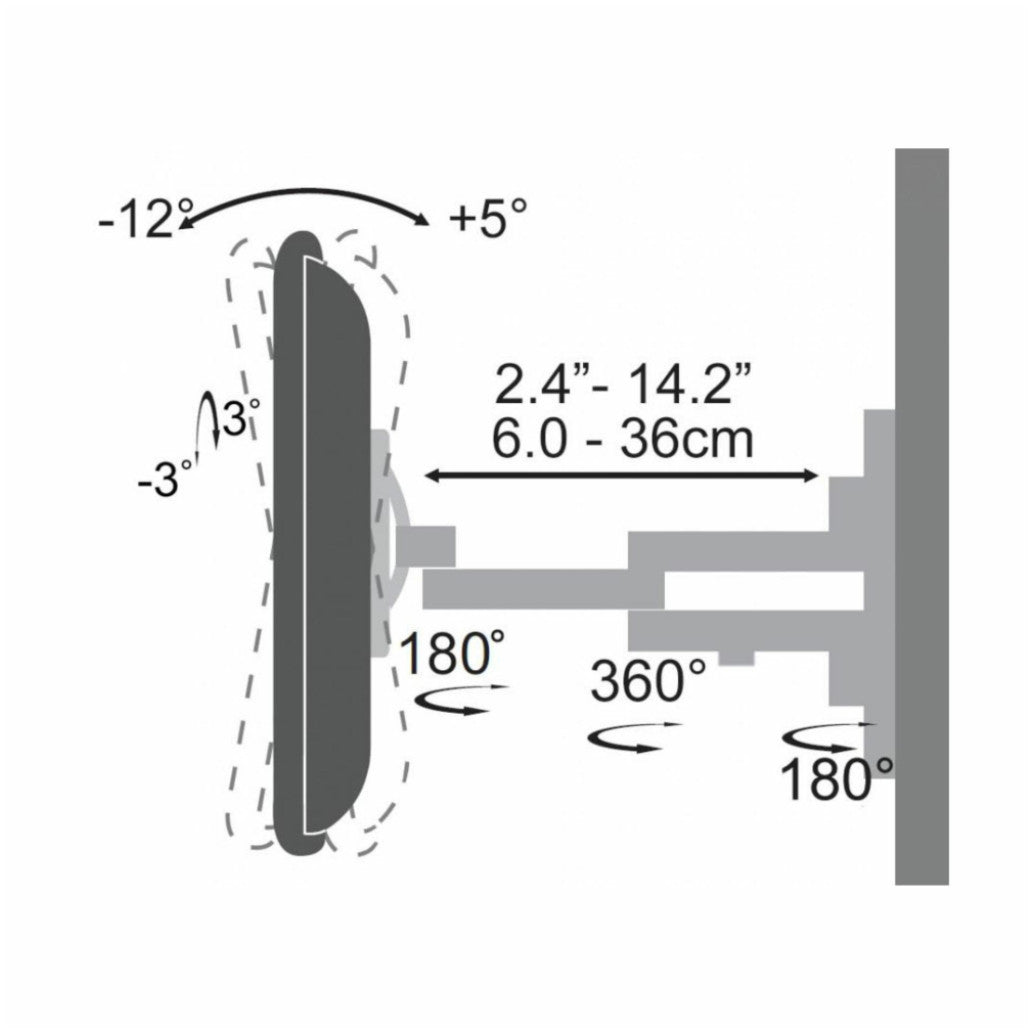 Nosilec stenski SBOX za monitor 13"-43" do 20kg (LCD-223)