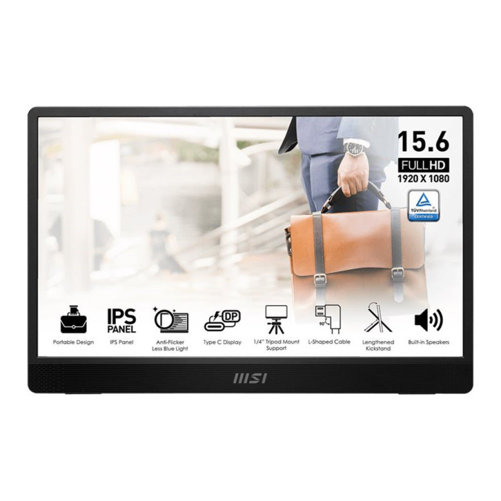 Prenosni monitor MSI 39,6 cm (15,6") MP161 E2 1920x1080  IPS 4ms Mini-HDMI 2xUSB-C Zvočniki  DCI-P3-40% PRO