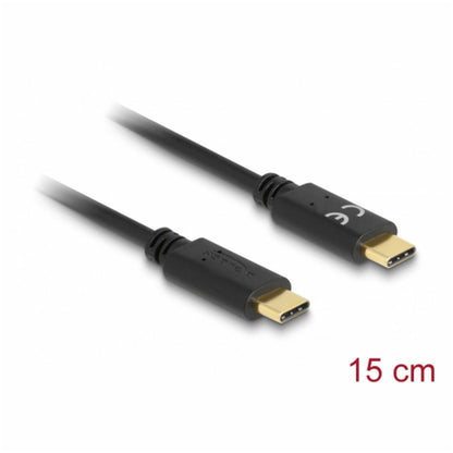 Kabel USB-C (m) => USB-C (m) samo polnilni (ni za podatke) 0,15m 100W 5A/20V PD črn Delock (85356)