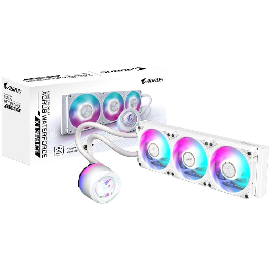 Vodno hlajenje Gigabyte AORUS WATERFORCE II - 360mm RGB bela (GP-AORUS WATERFORCE II 360I)