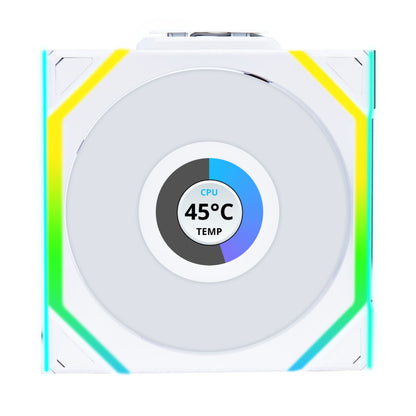 Ventilator Lian-Li UNI FAN SL Wireless LCD Reverse Blade 120mm bela ARGB