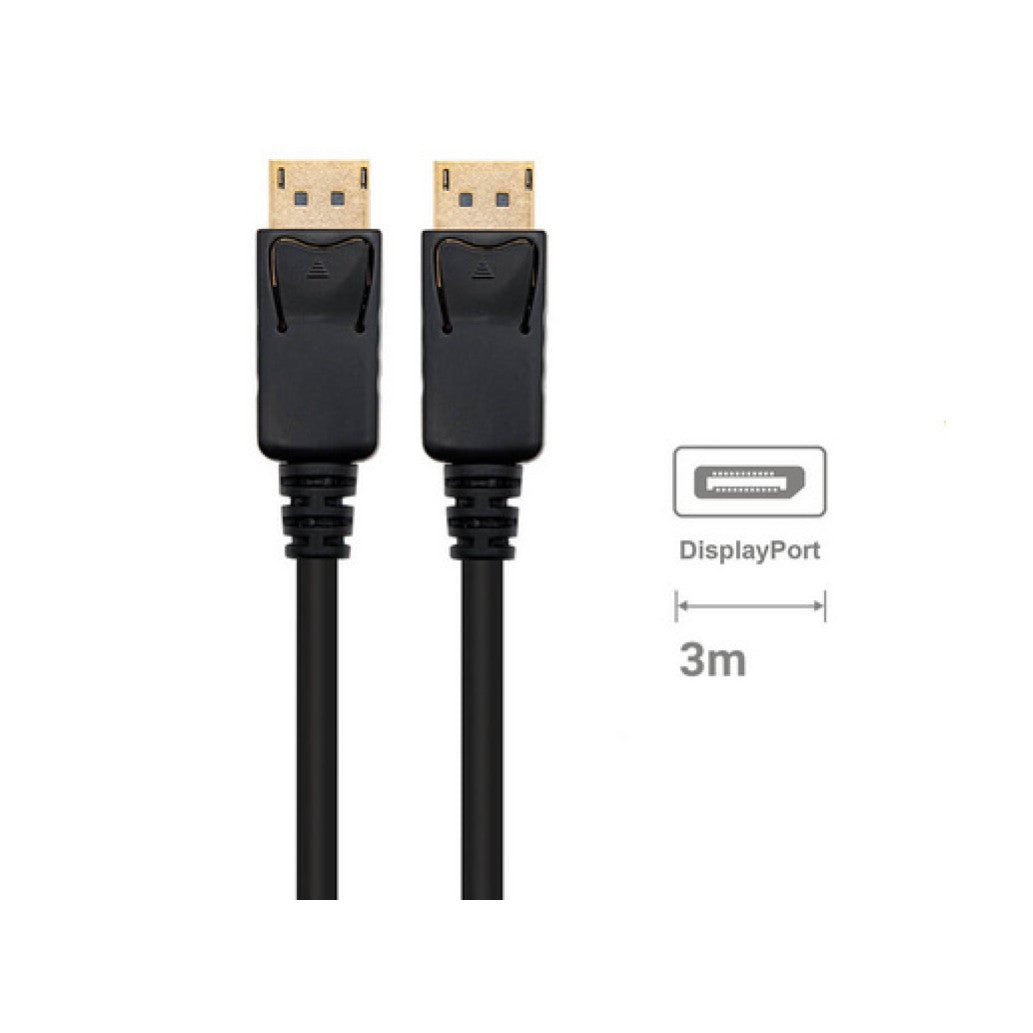 Kabel DisplayPort(m)=>DisplayPort(m) 3,00m 8K/60Hz 4K/120Hz pozlačeni konektorji črn Ewent(EC1407)