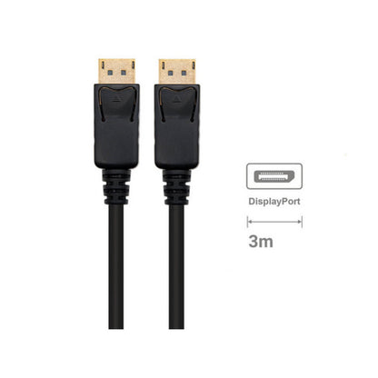 Kabel DisplayPort(m)=>DisplayPort(m) 3,00m 8K/60Hz 4K/120Hz pozlačeni konektorji črn Ewent(EC1407)