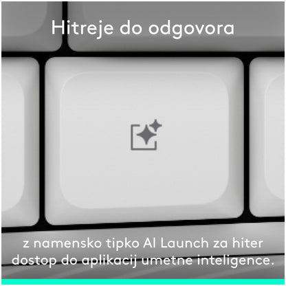 Tipkovnica in miš Logitech brezžična + Bluetooth MK880 Signature Comfort Plus bela SLO gravura (920-014033)