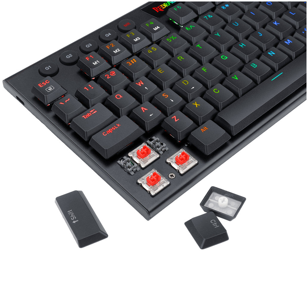 Tipkovnica brezžična + Bluetooth USB-C Redragon HORUS PRO K618RGB-PRO US | črna RGB (17433)
