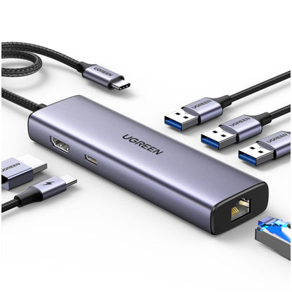 Priklopna postaja USB-C => Ugreen 15598 HDMI 3xUSB USB-C 100W 1xRJ45 - (15598)