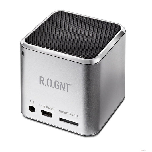 Predvajalnik USB z zvočniki R.O.GNT 0603 FM-Radio, MicroSD, USB, AUX vhod - srebrn