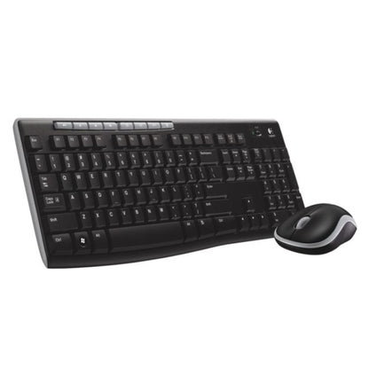 Tipkovnica in miš Logitech brezžična desktop MK270 US international črna (920-004508)