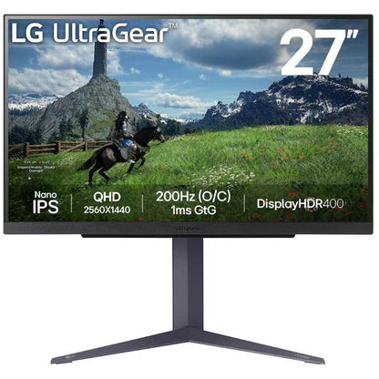 Monitor LG 68,6 cm (27,0") 27GS85Q-B 2560x1440 Gaming 200Hz Nano-IPS 1ms 2xHDMI DisplayPort 2xUSB3.0 Pivot  DCI-P3-98% FreeSync G-Sync Compatible HDR400 UltraGear