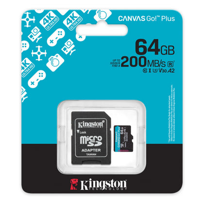 Spominska kartica SDXC 64GB Kingston GO 200MB/s/100MB/s U3 V30 UHS-I A2 +adapter (SDCG4/64GB)