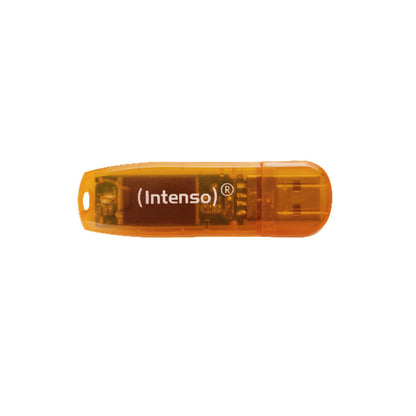 Spominski ključek 64GB USB 2.0 Intenso Rainbow Line 28MB/s 6,5MB/s - plastičen/s pokrovčkom/oranžen (3502490)