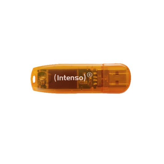 Spominski ključek 64GB USB 2.0 Intenso Rainbow Line 28MB/s 6,5MB/s - plastičen/s pokrovčkom/oranžen (3502490)
