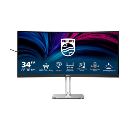 Monitor Philips 86,4 cm (34,0") 34B2U5600C 3440x1440 Curved 120Hz IPS 5ms 2xHDMI DisplayPort USB-C 96W 4xUSB3.2 USB-C-Out HAS Zvočniki 2x5W  3H sRGB120% SeparateSync RJ45 KVM 5000-Series KVM