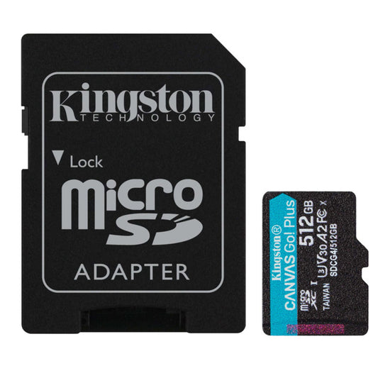 Spominska kartica microSDXC 512GB Kingston Canvas Go! Plus 150MB/s/U3 V30 UHS-I A2 +adapter (SDCG4/512GB)