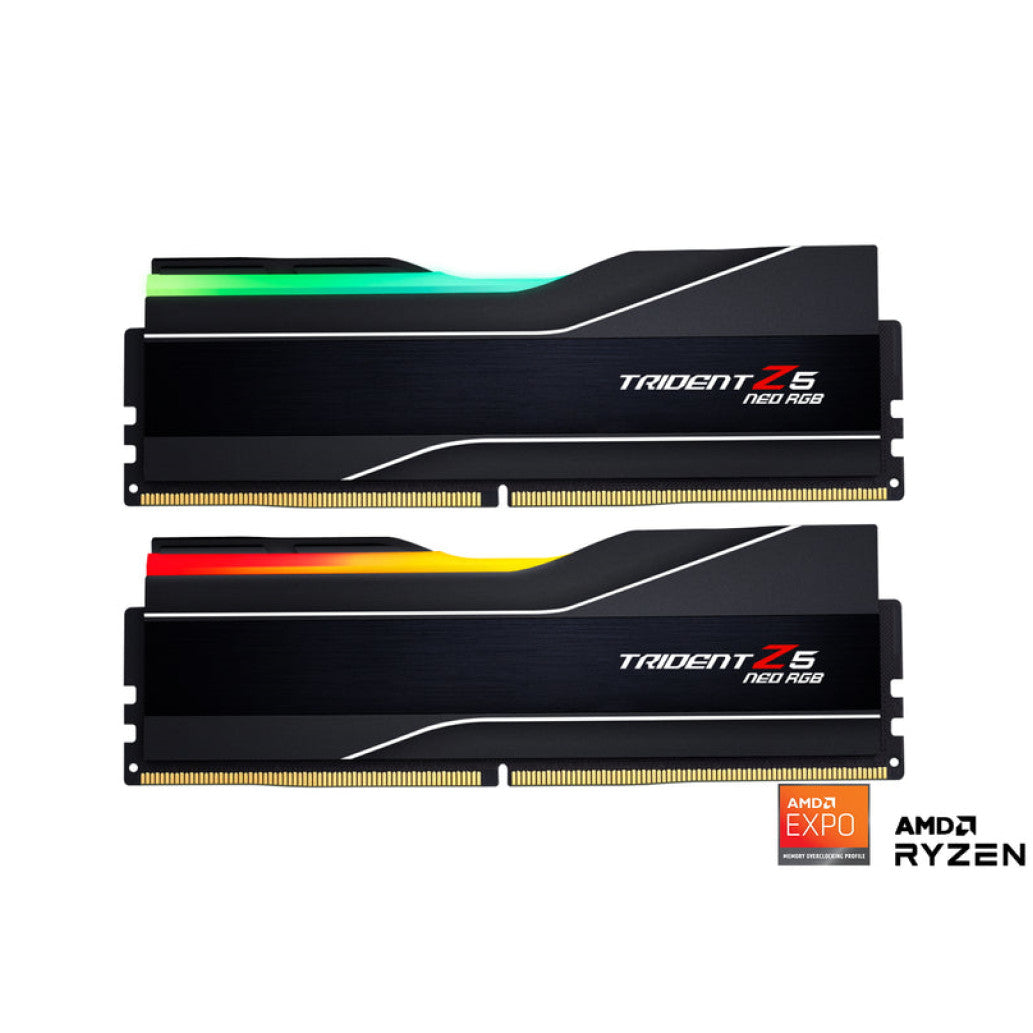 DDR5 128GB 6000MHz CL32 KIT (2x64GB) G.Skill RGB Trident Z5 Neo EXPO 1,4V PC črna (F5-6000J3244G64GX2-TZ5NR)