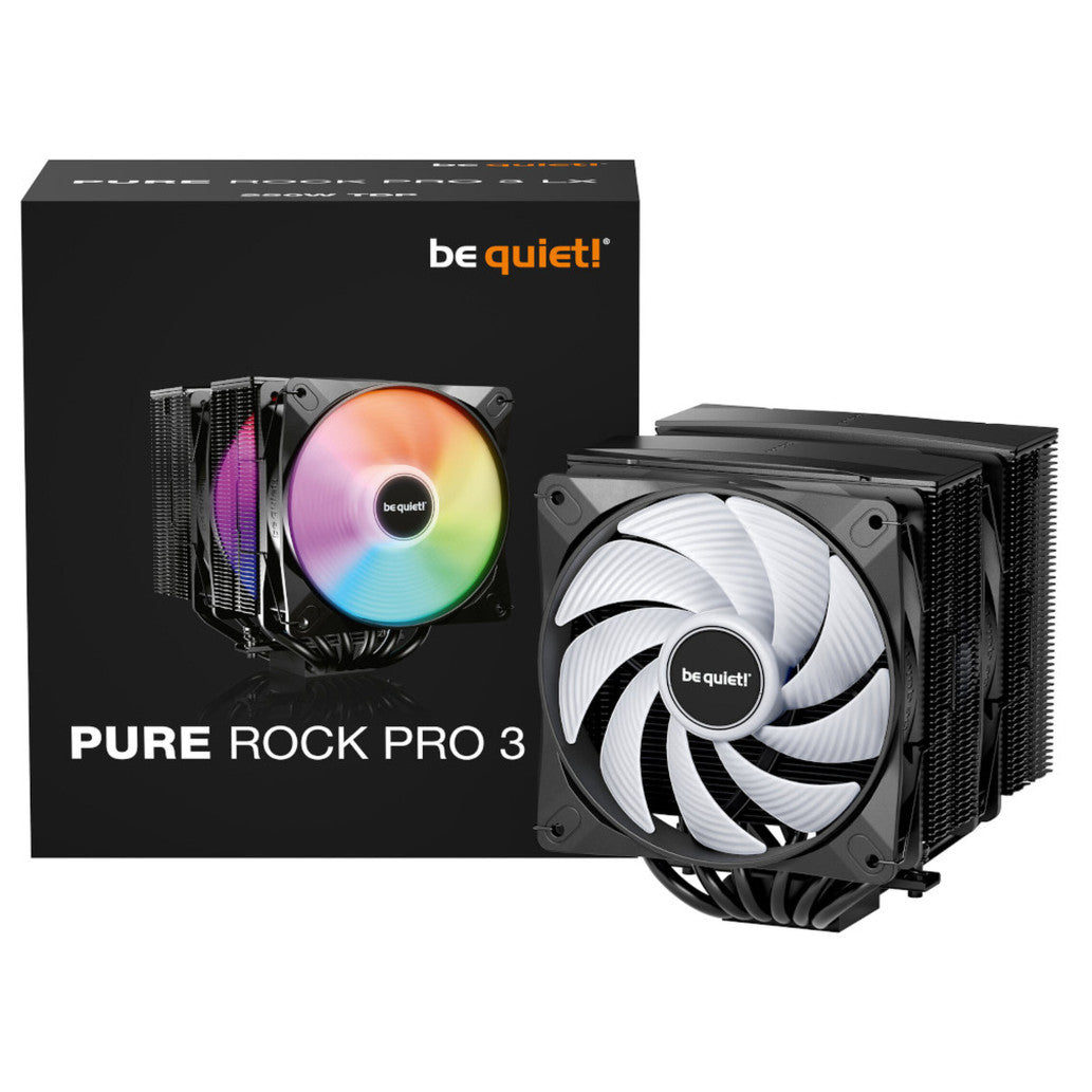 Zračni hladilnik be quiet! Pure Rock Pro 3 LX - 34,9 dB 155mm RGB črna (BK043)