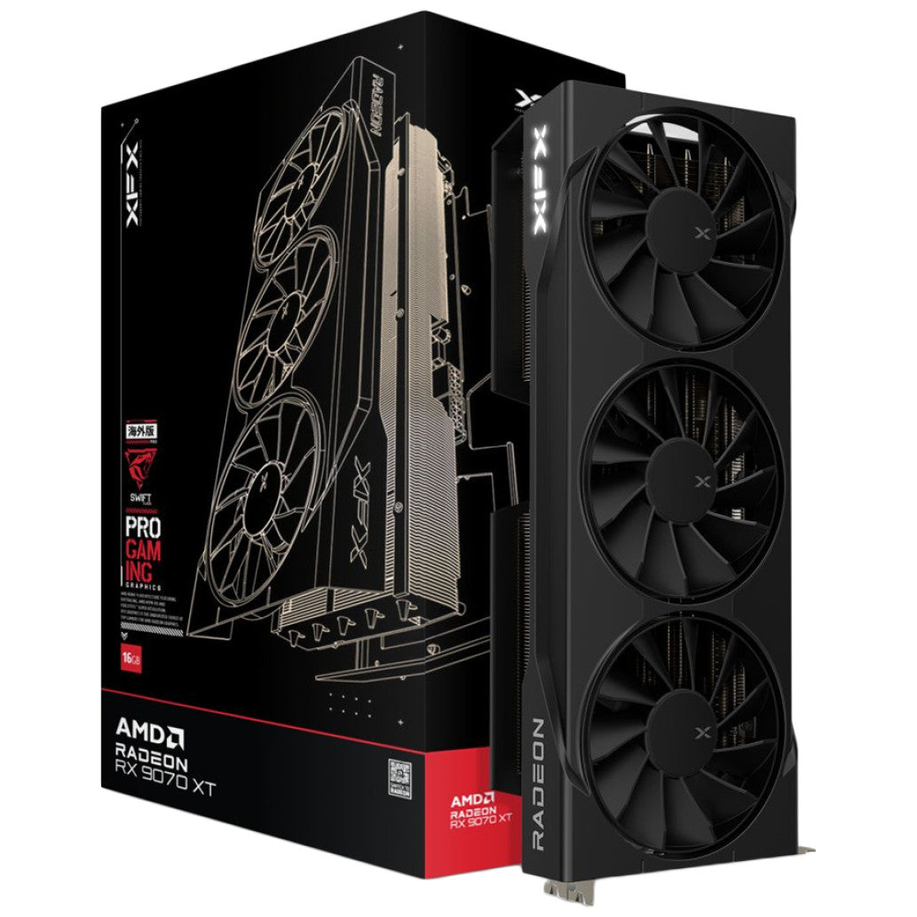 Grafična kartica AMD RX9070 XT XFX Swift Triple Fan Gaming Edition - 16GB GDDR6  | 1xHDMI 2.1 3xDisplayport 2.1 (RX-97TSWF3B9)