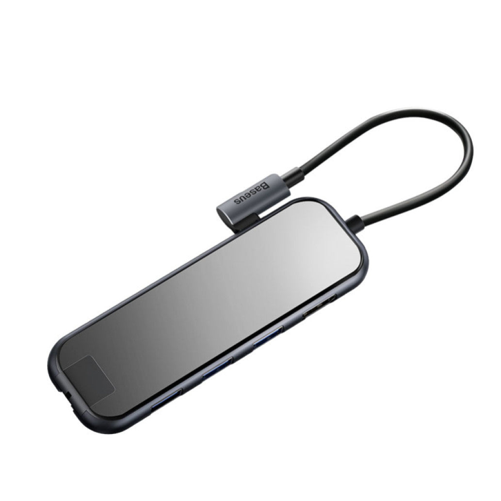 Priklopna postaja USB-C => 3x USB 3.0 tip A 1x USB-C PD 60W 1x HDMI 4K@30Hz 1x RJ45 Giga Baseus (CAHUB-DZ0G)