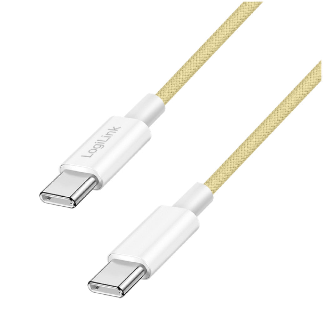 Kabel USB-C (m) => USB-C (m) 2.0 najlon ovoj 1,0m 60W 3A/20V 480Mbps PD3 rumen LogiLink (CU0353)