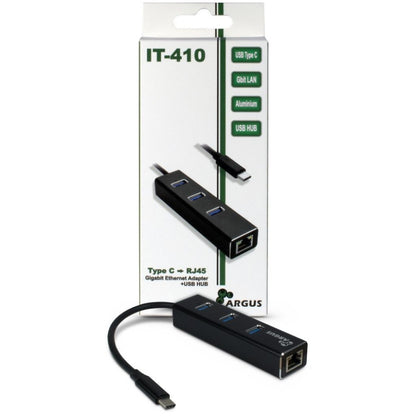 HUB USB-C => 3xUSB3.0 LAN RJ45 100/1000 Inter-Tech Argus IT-410 (88885440)