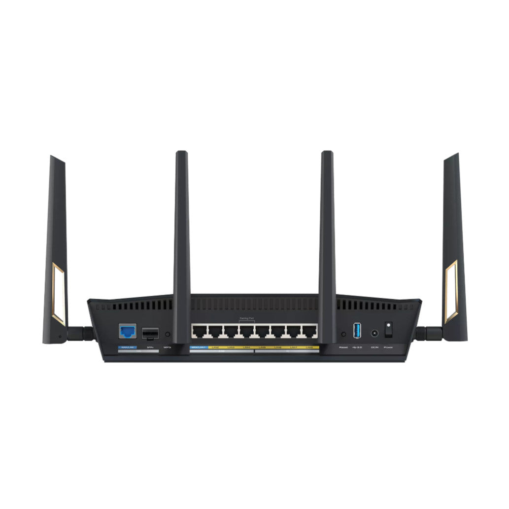 Usmerjevalnik brezžični Asus RT-BE88U WiFi7 802.11be BE7200 5400Mbit/s MESH 2xWAN+9xLAN+1xSFP+ 4x antena (90IG08V0-MO3N0V)