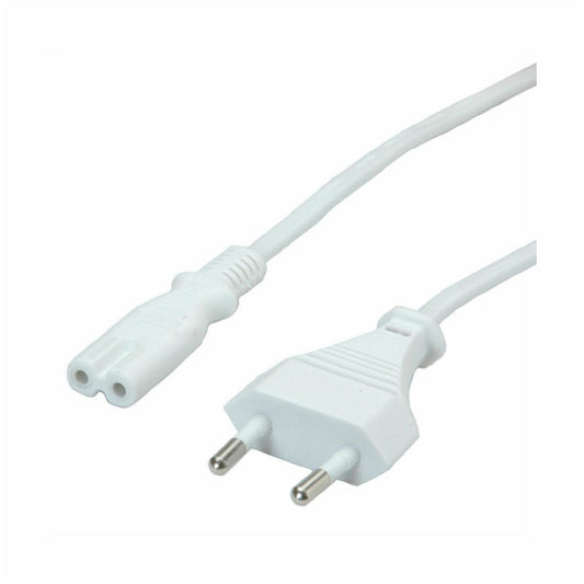 KABEL NAPAJALNI 220V Value Euro8 C7 1,80m bipolar 2 polni - beli (19.99.2095-100)