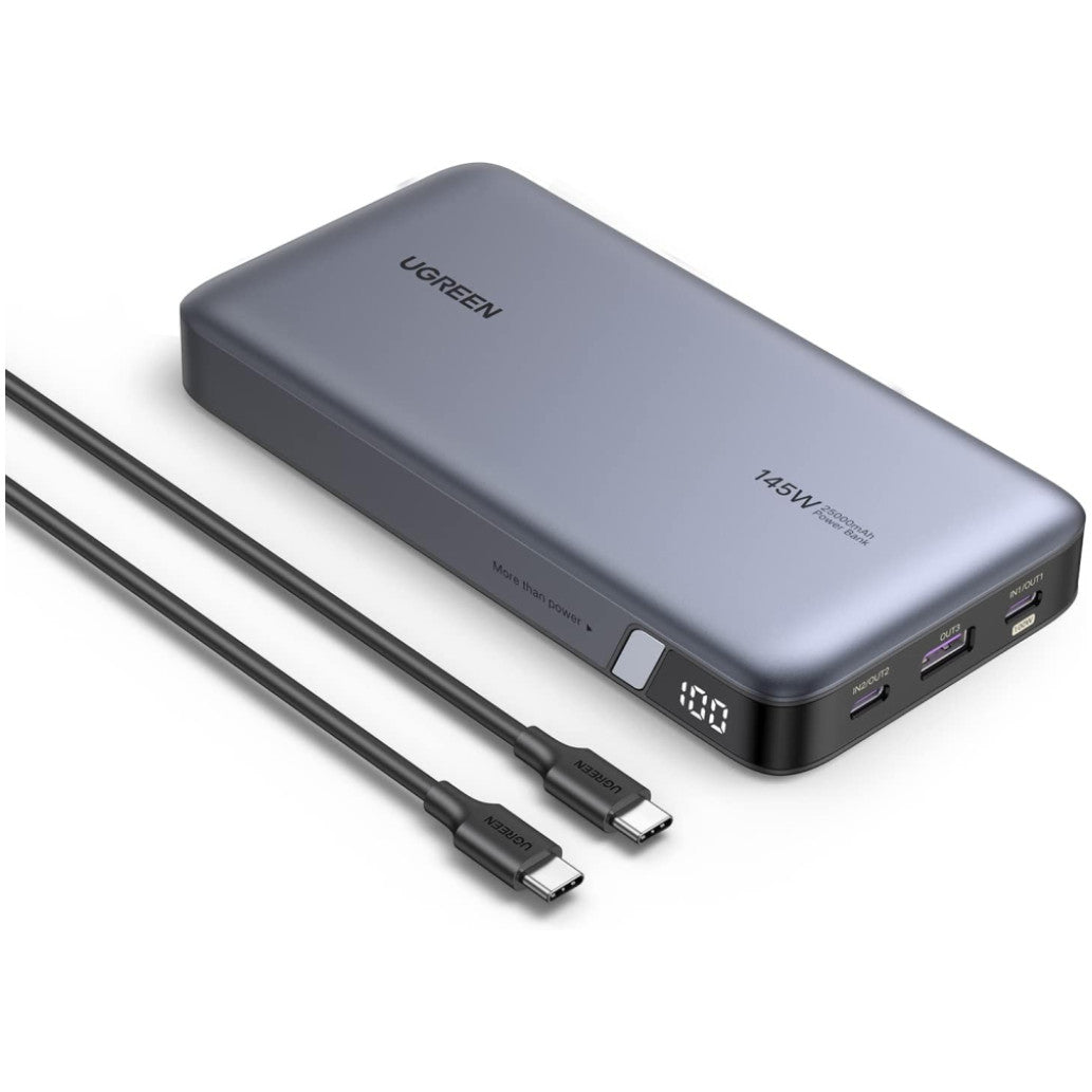 Prenosna baterija Ugreen PB205 25000mAh 145W PD 1x USB-A 2x USB-C črna (90597A)