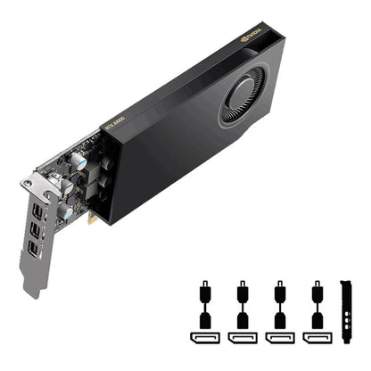 Grafična kartica RTX A400 PNY Low profile - 4GB GDDR6  | 4xmDisplayport 1.4a (priloženi adapterji) (VCNRTXA400-PB)