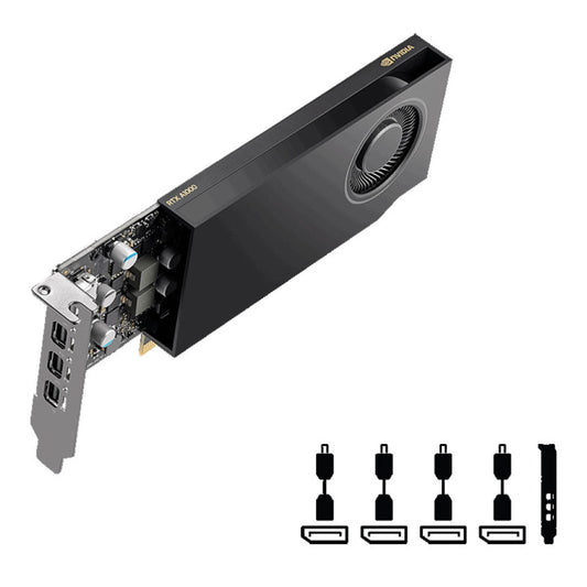 Grafična kartica RTX A400 PNY Low profile - 4GB GDDR6  | 4xmDisplayport 1.4a (priloženi adapterji) (VCNRTXA400-PB)