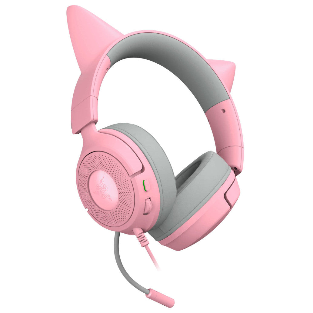Slušalke žične Razer naglavne z mikrofonom 1x3,5mm Kraken Kitty V3 X roza Gaming (RZ04-05350100-R3M1)
