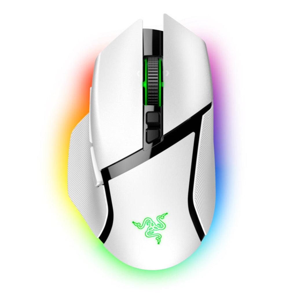 Miš Razer brezžična + Bluetooth Basilisk V3 Pro optična gaming 30000DPI RGB bela (RZ01-04620200-R3G1)