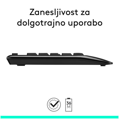 Tipkovnica  +MIŠ Logitech Brezžična Desktop MK345 Combo, SLO gravura (920-006489)