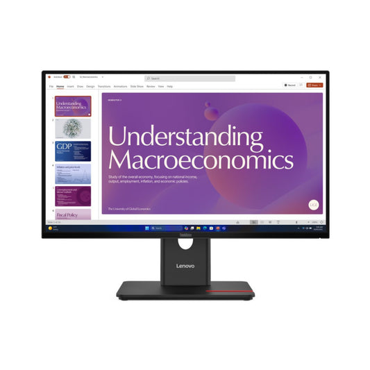 Monitor Lenovo 60,5 cm (23,8") T24D-40 1920x1080 120Hz IPS 4ms HDMI DisplayPort USB-C 100W DP-Out 3xUSB3.2 USB-C-Out Pivot Zvočniki  sRGB99% RJ45 ThinkVision