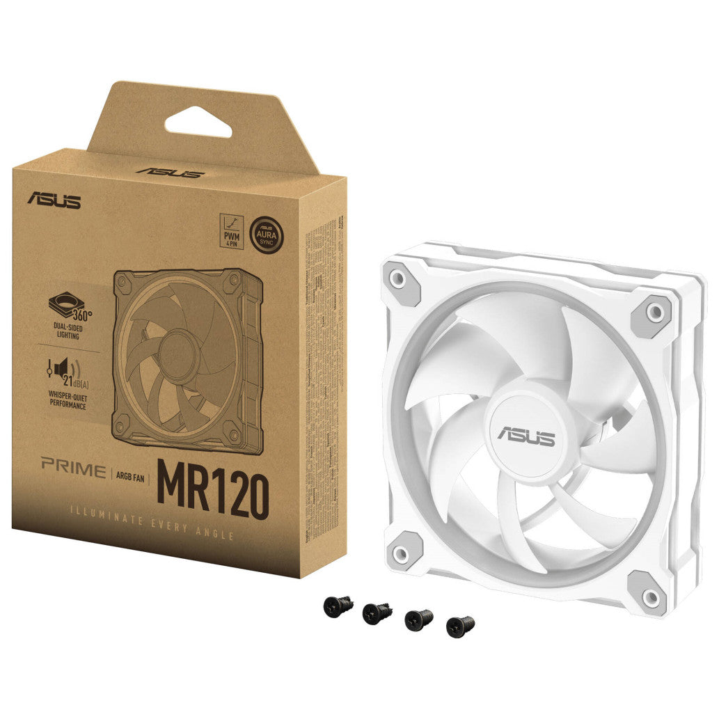 Ventilator Asus Prime MR120 120mm bela ARGB