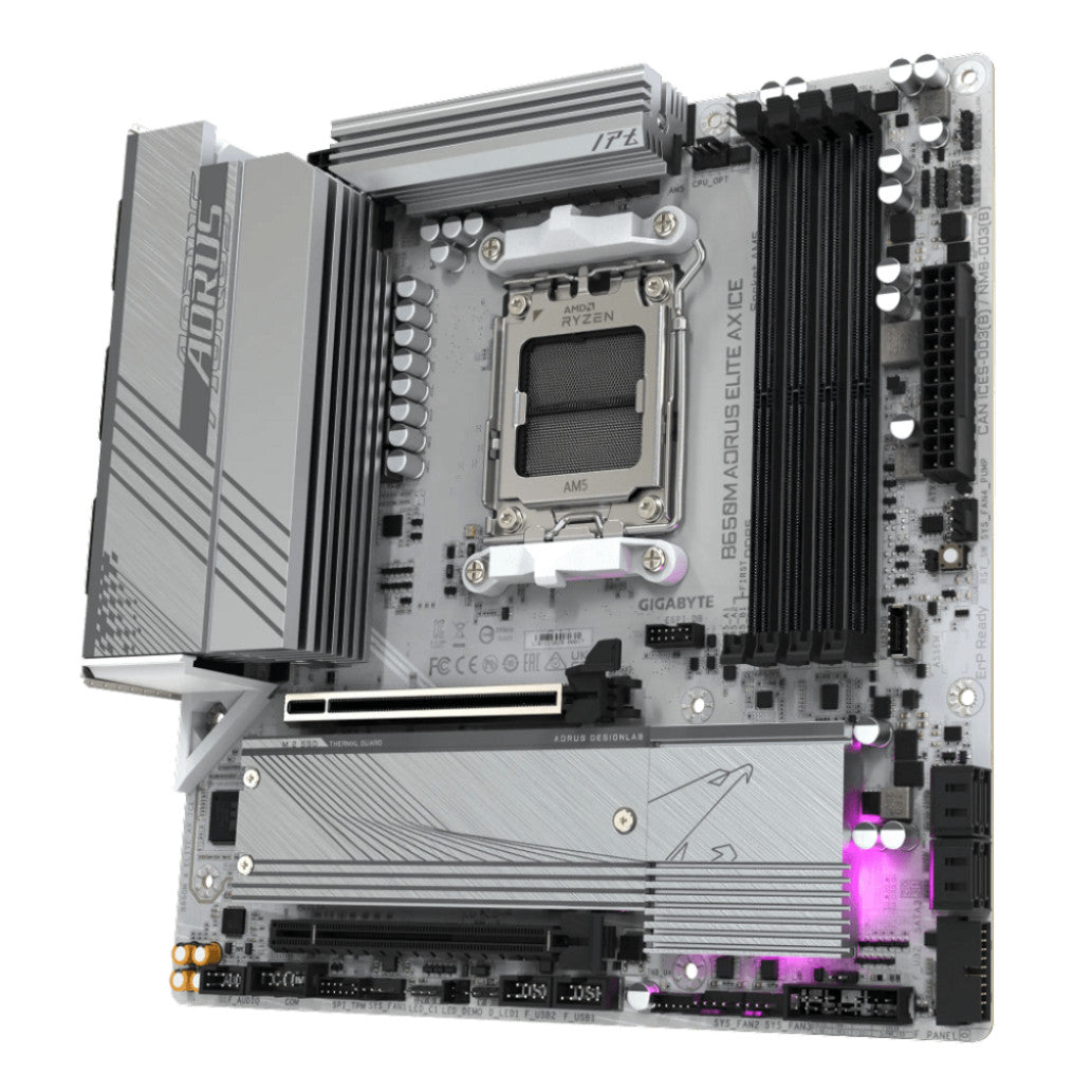 Osnovna plošča AM5 GigaByte B650M AORUS ELITE AX ICE ATX 1xHDMI 2.1 1xDisplayPort 1.4