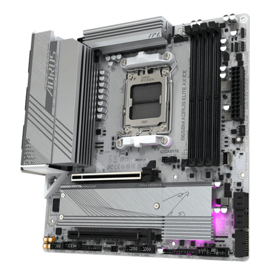 Osnovna plošča AM5 GigaByte B650M AORUS ELITE AX ICE ATX 1xHDMI 2.1 1xDisplayPort 1.4