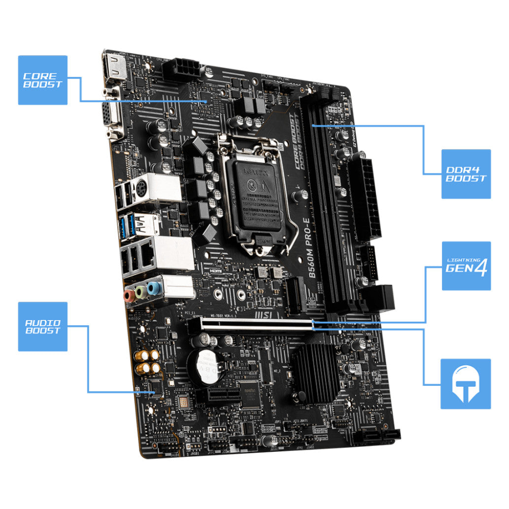 Osnovna plošča 1200 MSI B560M PRO-E microATX 1xVGA 1xHDMI 2.0b