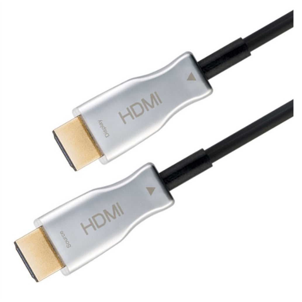 Kabel HDMI(m)=>HDMI(m) v2.1 20,00m UHD 8K/60Hz 48Gb AOC optični hibridni pozlačeni kontakti z ethernet črn Goobay (49884)