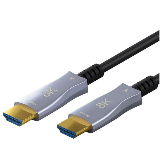 Kabel HDMI(m)=>HDMI(m) v2.1 10,00m 8K@60Hz AOC Optical Hybrid Ultra High Speed z ethernet pozlačen črn Goobay (65558)